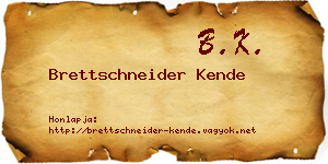 Brettschneider Kende névjegykártya
